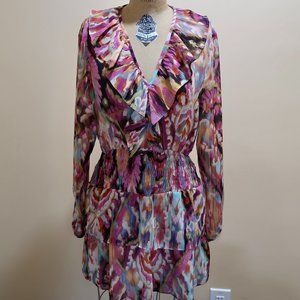 Zara Multicolored Ikat Print Mini Dress